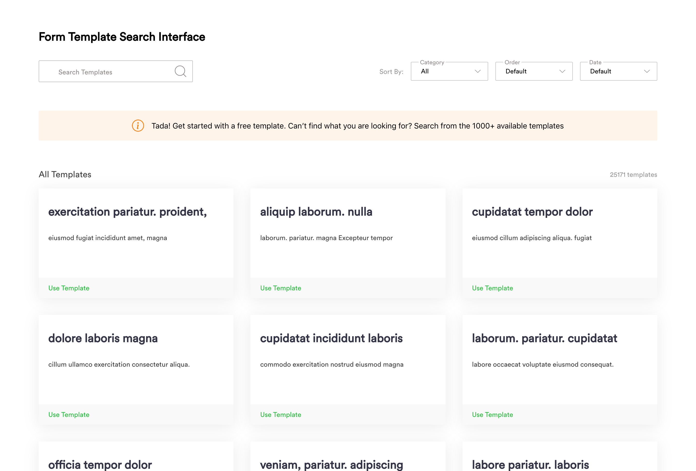 Form Template Search App